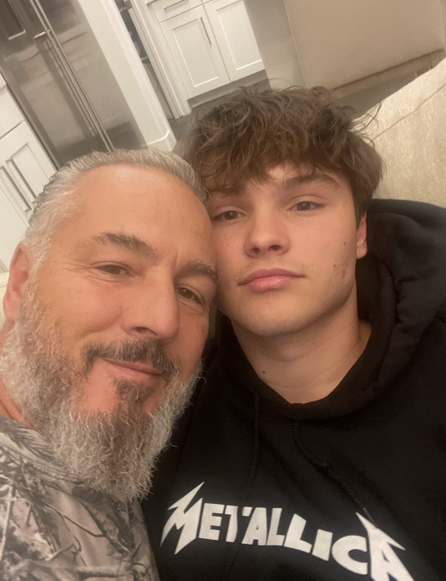 Marco with his son at home